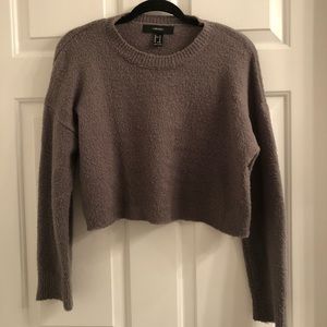 Cropped forever 21 comfy grey sweater